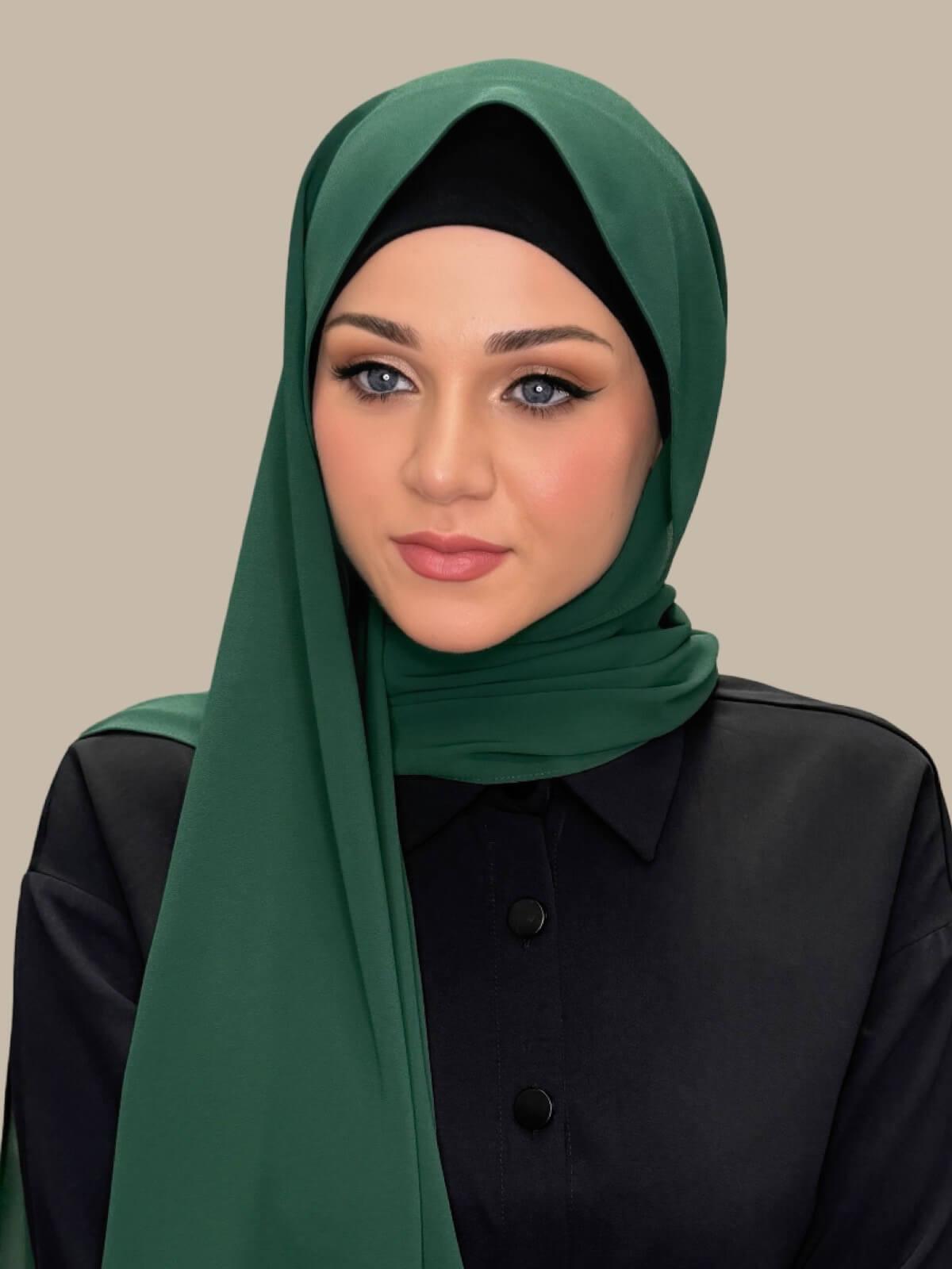 Classic Chiffon Hijab-Forrest Green