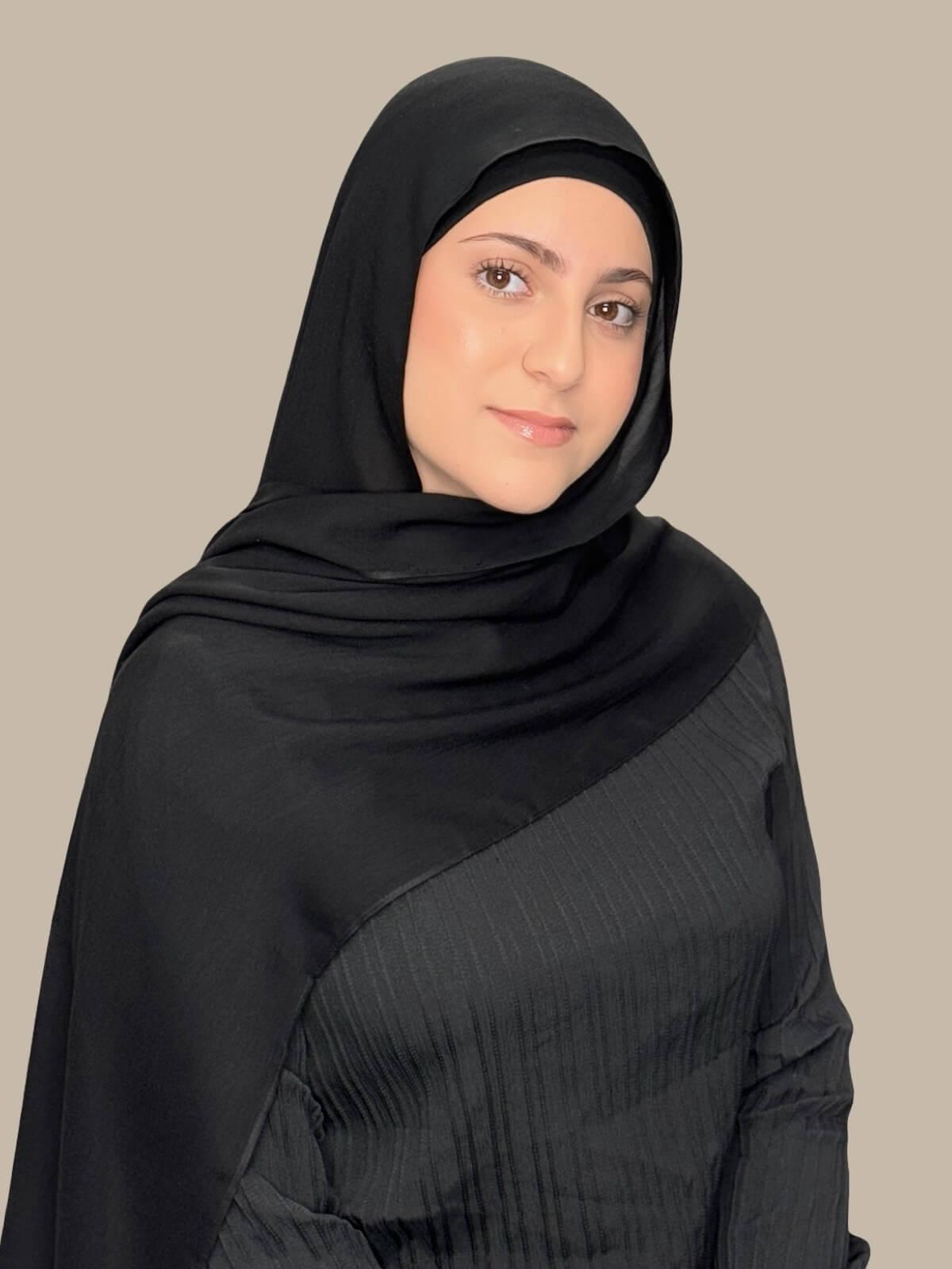 Modish Girl Cotton Modal Hijab-Black