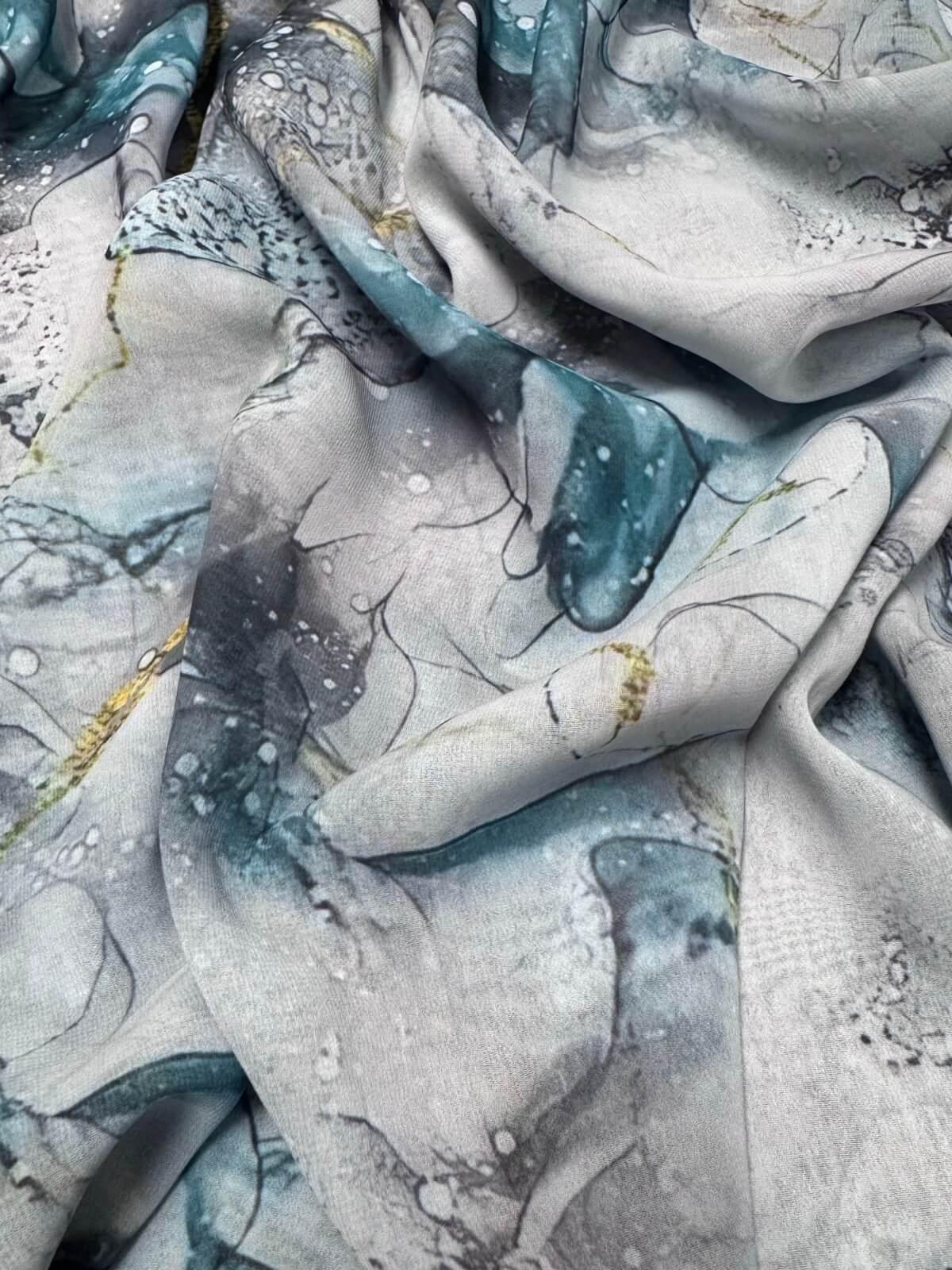 Printed Chiffon Hijab-Mystic Marble