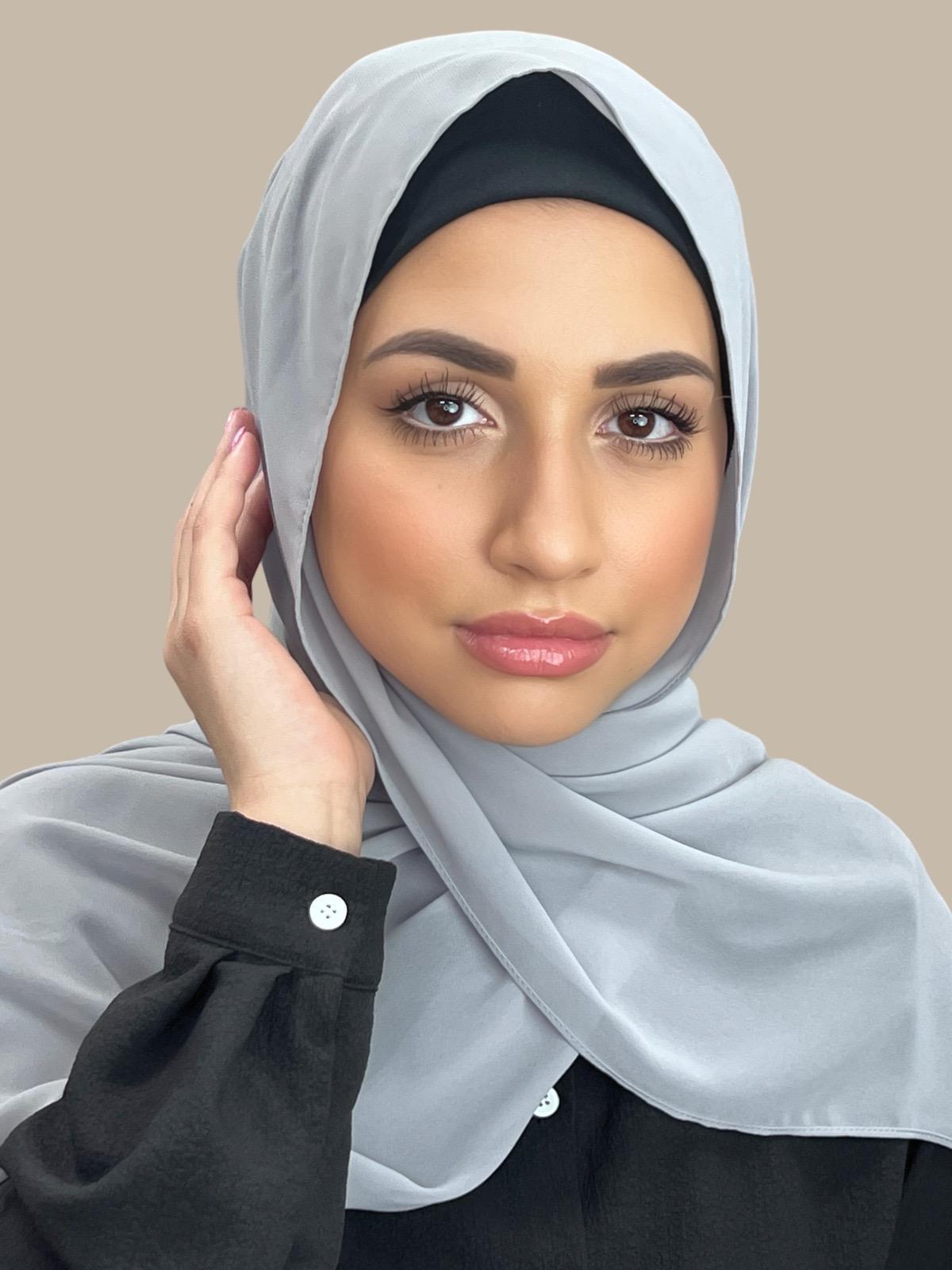 Luxury Chiffon Hijab-Chic Grey