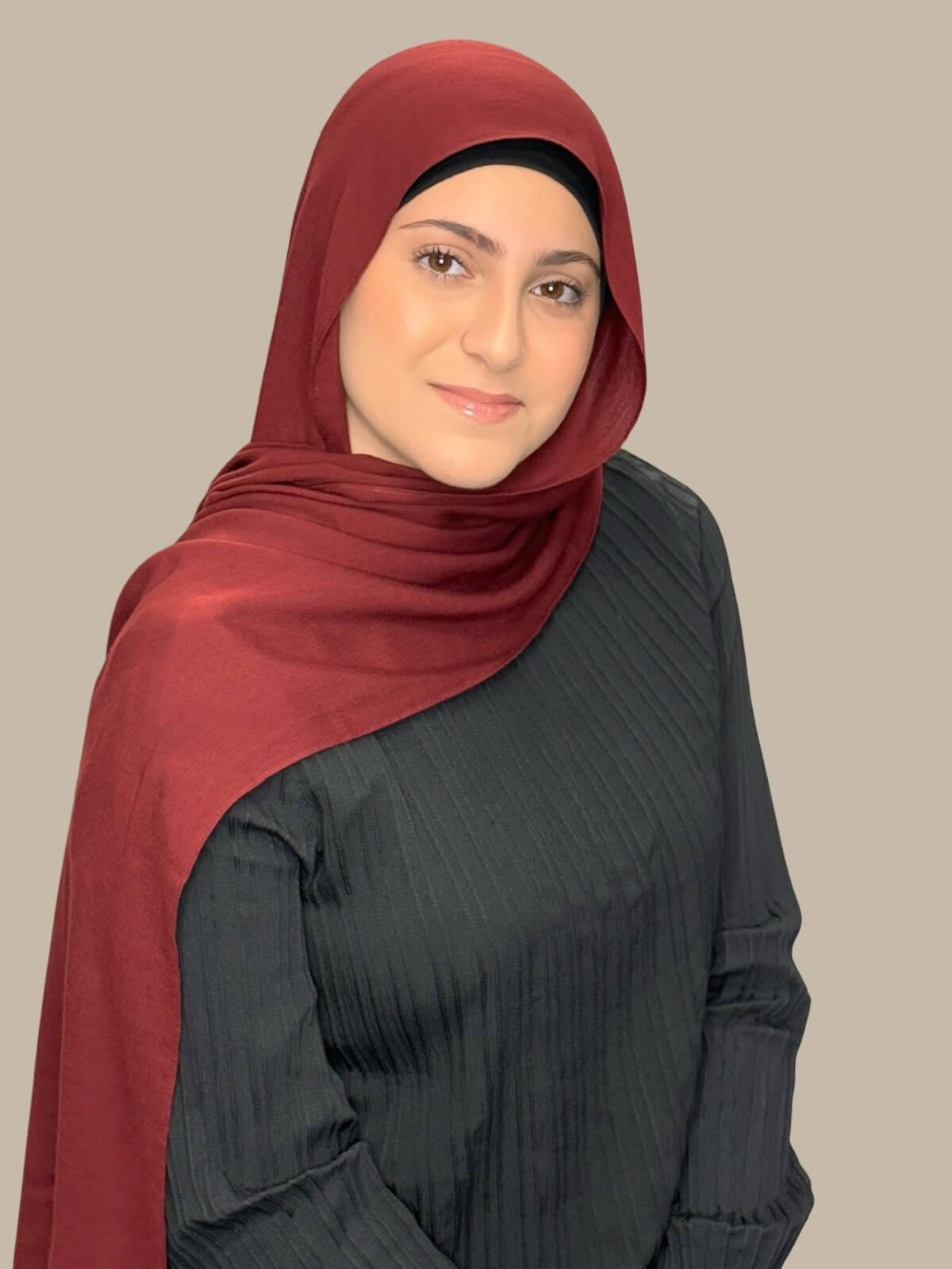 Modish Girl Cotton Modal Hijab-Royal Burgundy