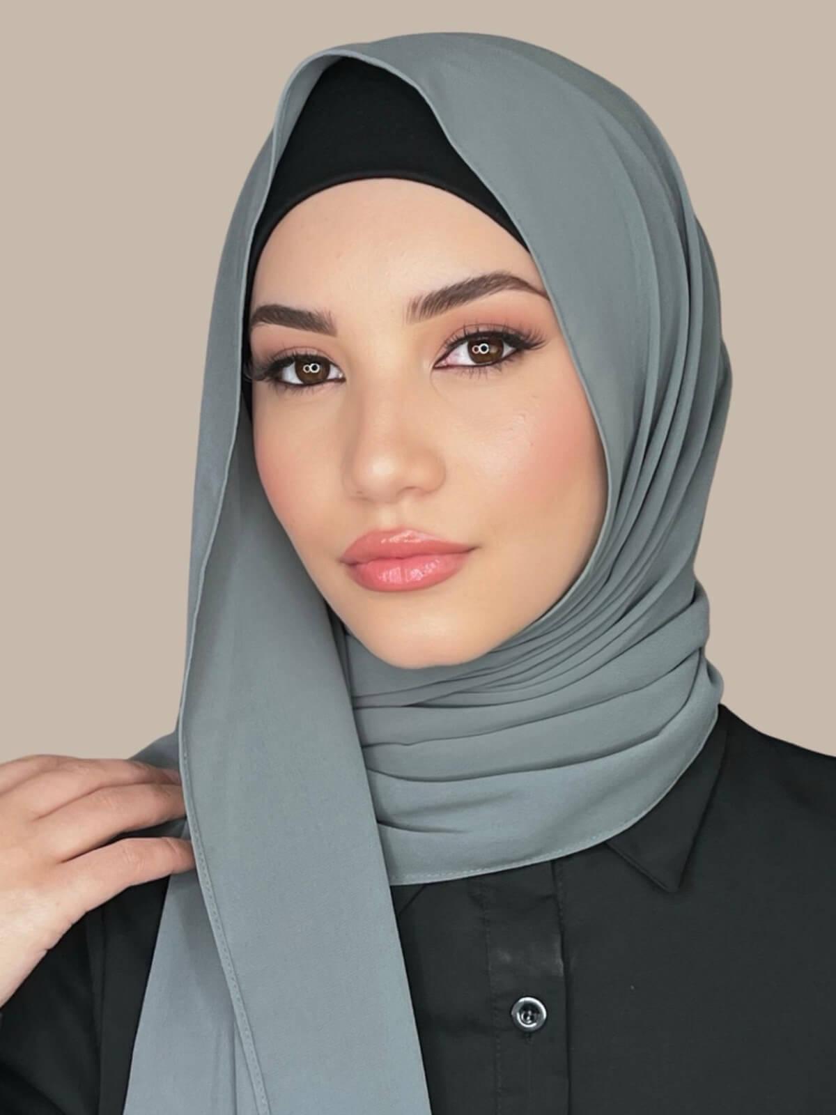 Classic Chiffon Hijab-Charcoal