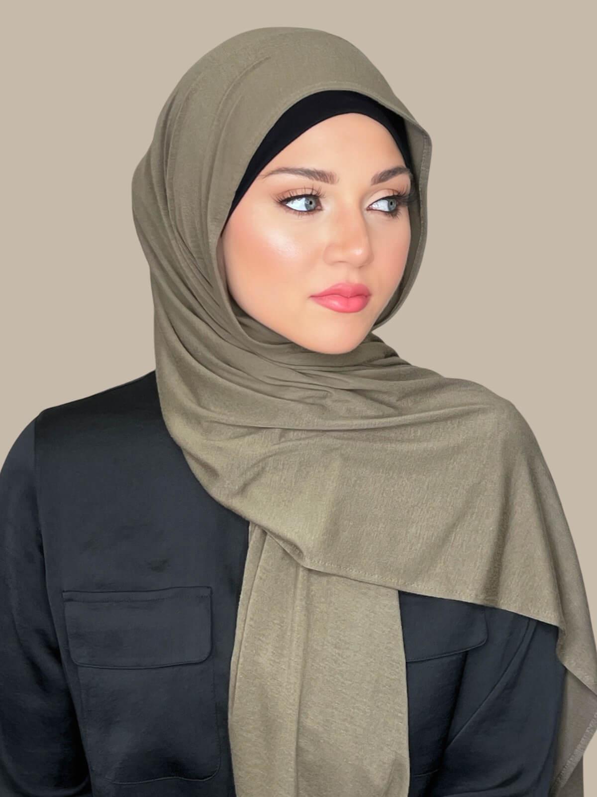 Classic Jersey Hijab-Dark Sage - Main Image