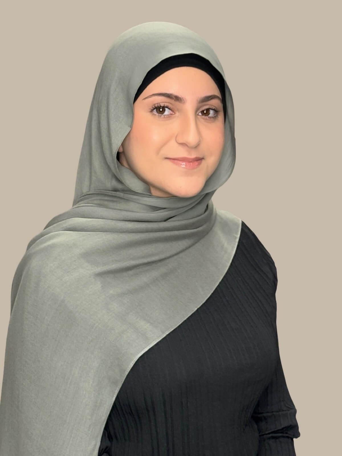 Modish Girl Cotton Modal Hijab-Slate Green