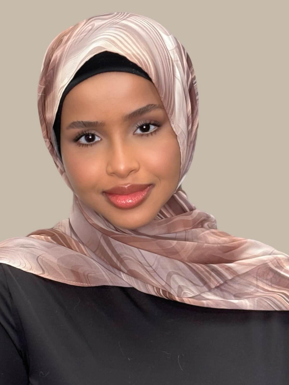 Printed Chiffon Hijab-Savanna Stripes