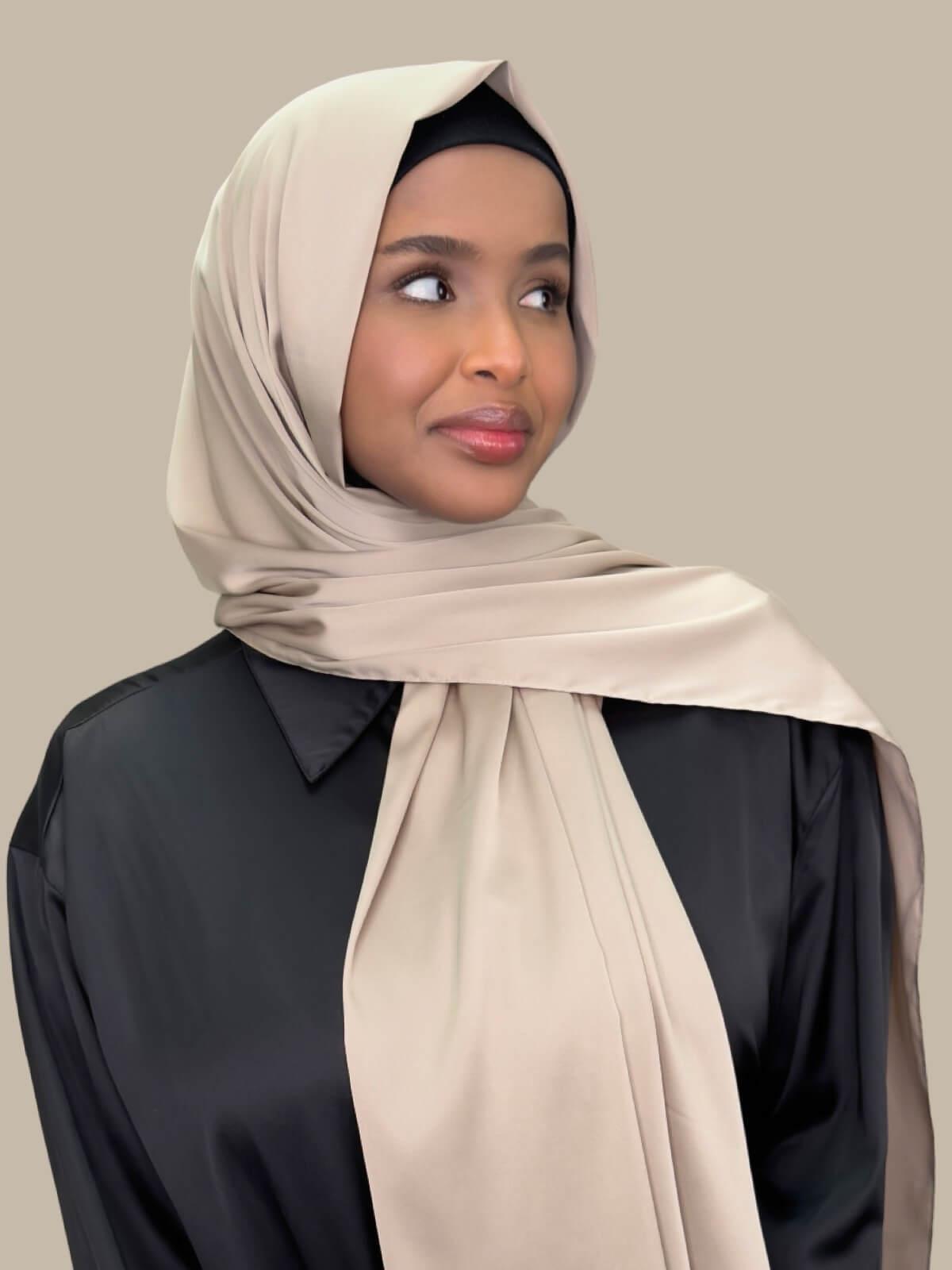 Premium Satin Hijab-Toasted Sand