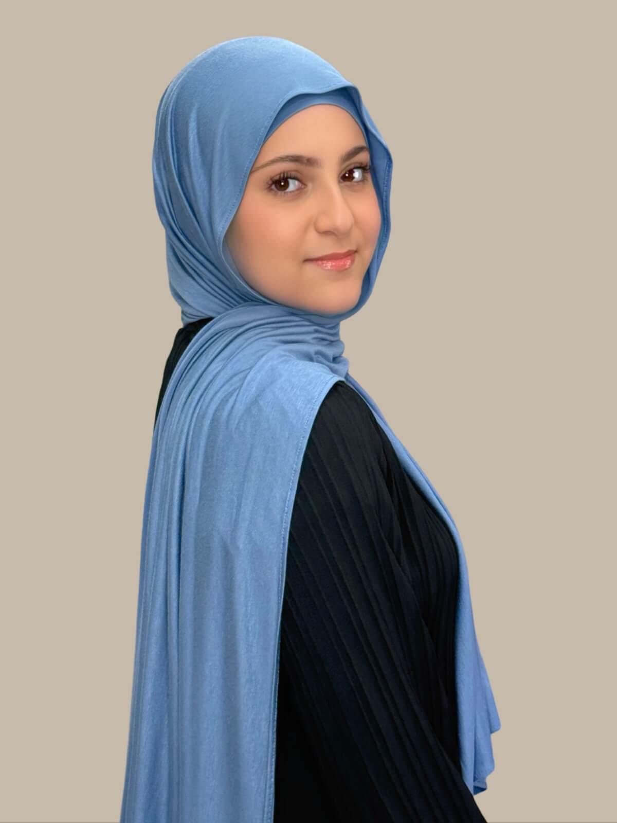 Modish Girl Premium Jersey Hijab-Blue Grey