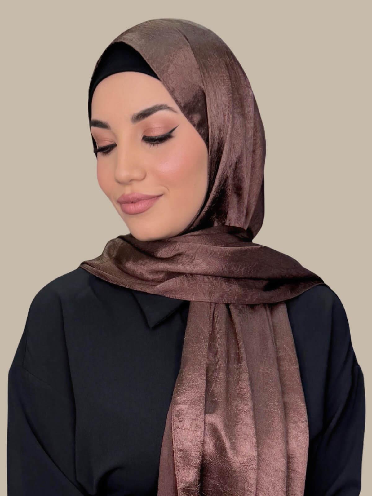 Classic Satin Hijab-Cocoa Dusk