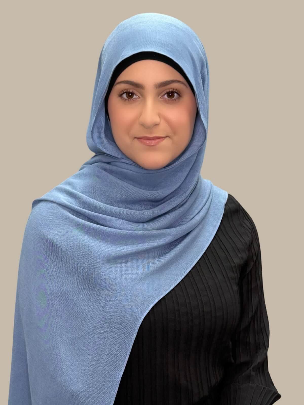 Modish Girl Cotton Modal Hijab-Steel Blue