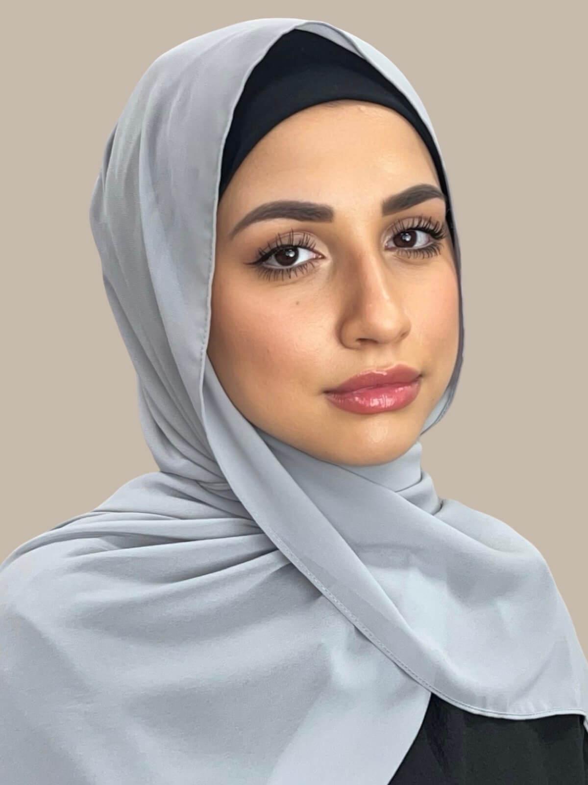 Luxury Chiffon Hijab-Chic Grey
