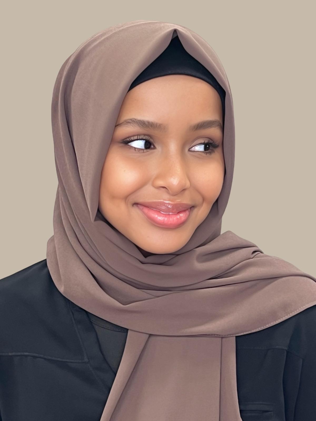 Classic Chiffon Hijab-Walnut Brown