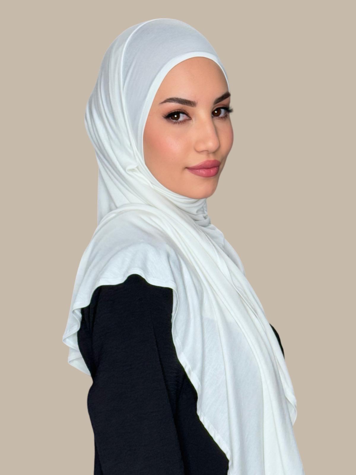 Pre-Sewn Jersey Hijab-Off White