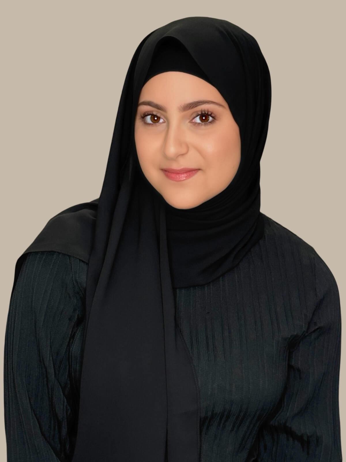 Modish Girl Matching Chiffon Hijab Set-Black