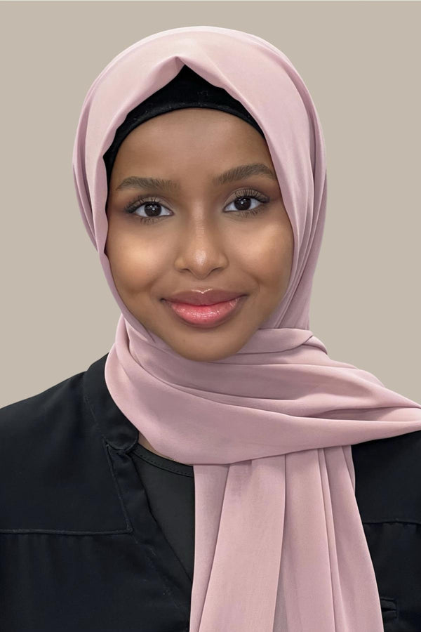 Luxury Chiffon Hijab-Dusty Rose