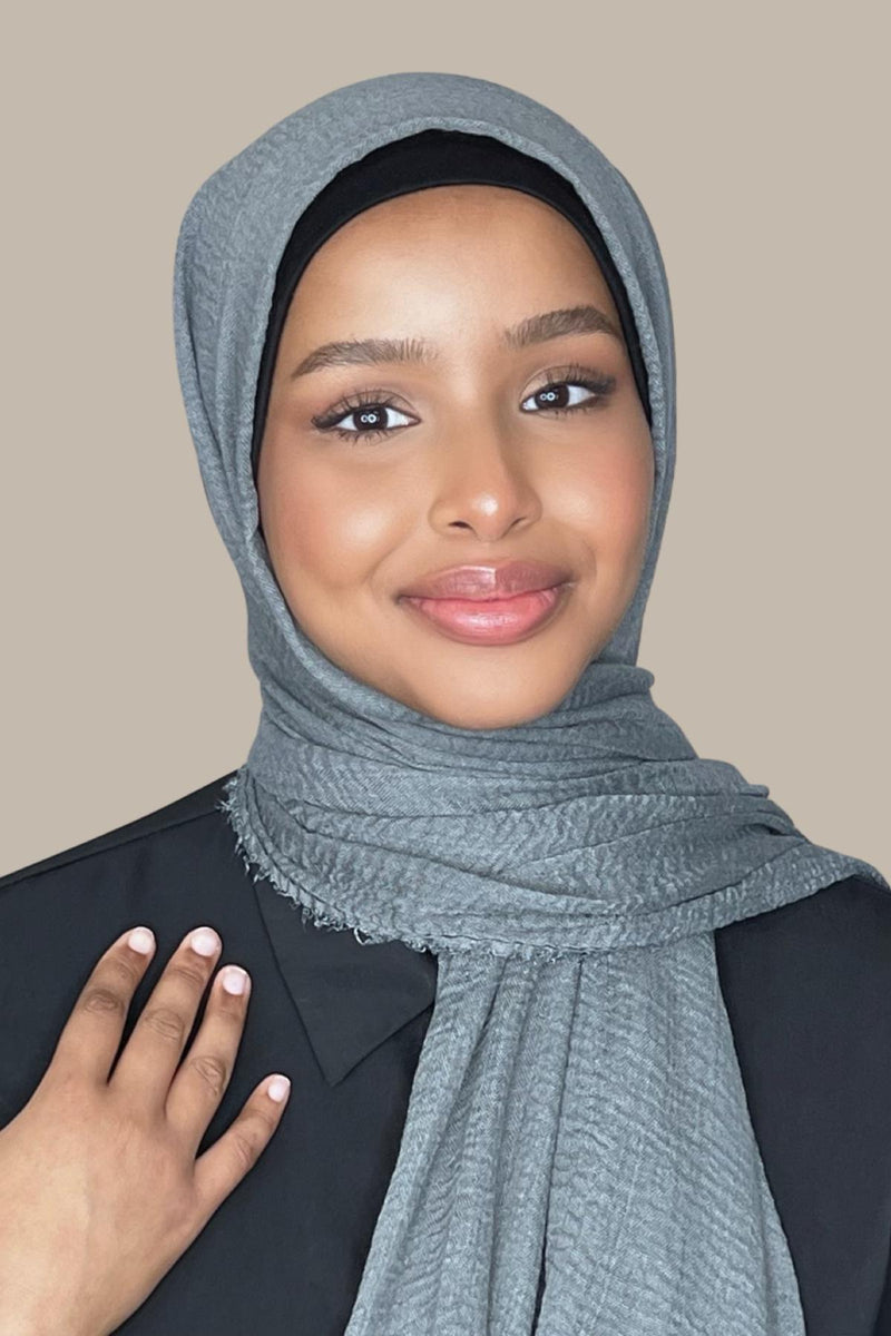 Classic Cotton Hijab-Iron Grey