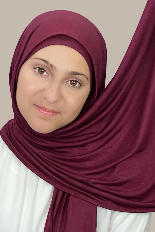 Modish Girl Premium Jersey Hijab-Burgundy