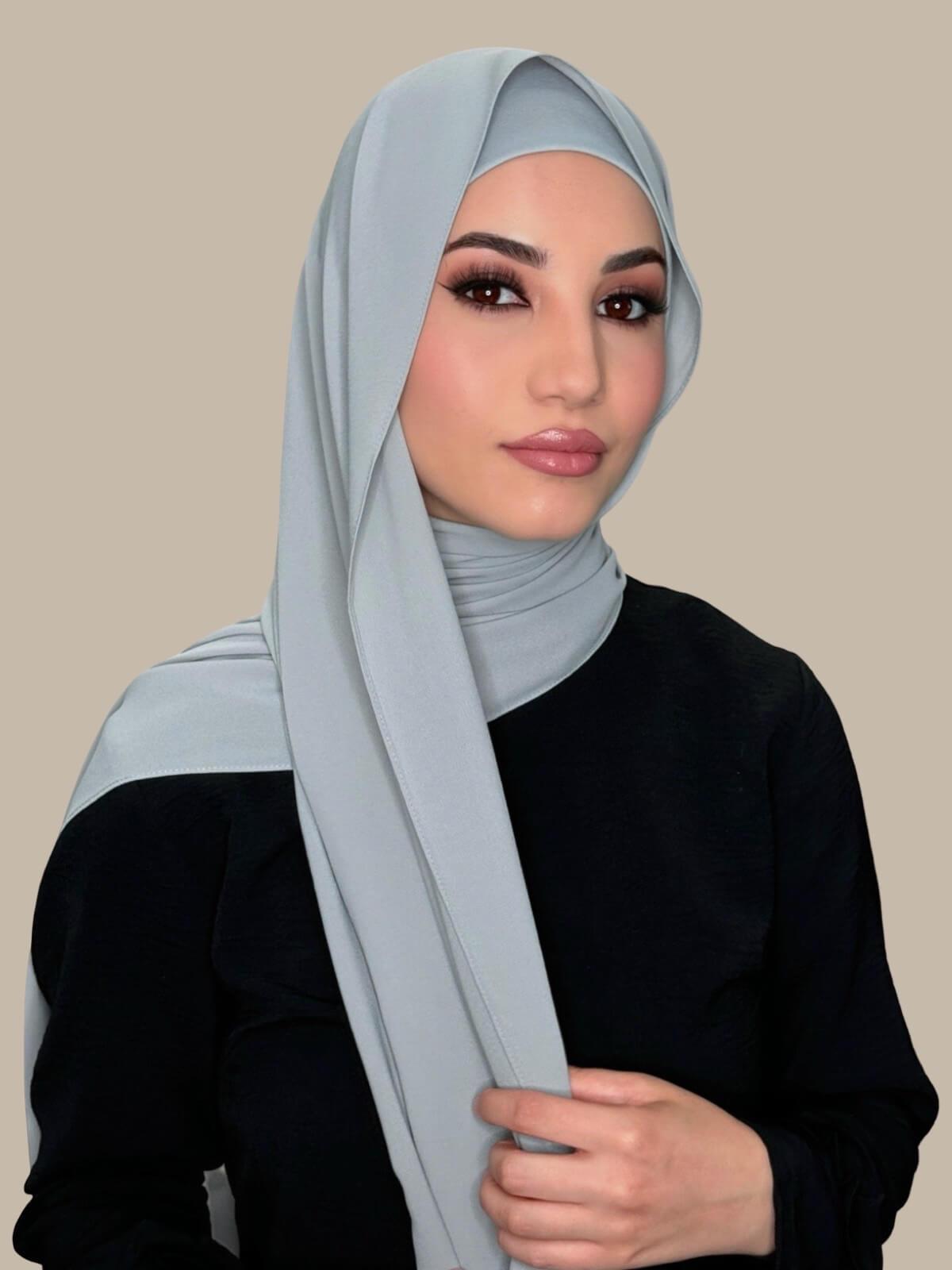 Matching Chiffon Hijab Set-Dolphin Gray