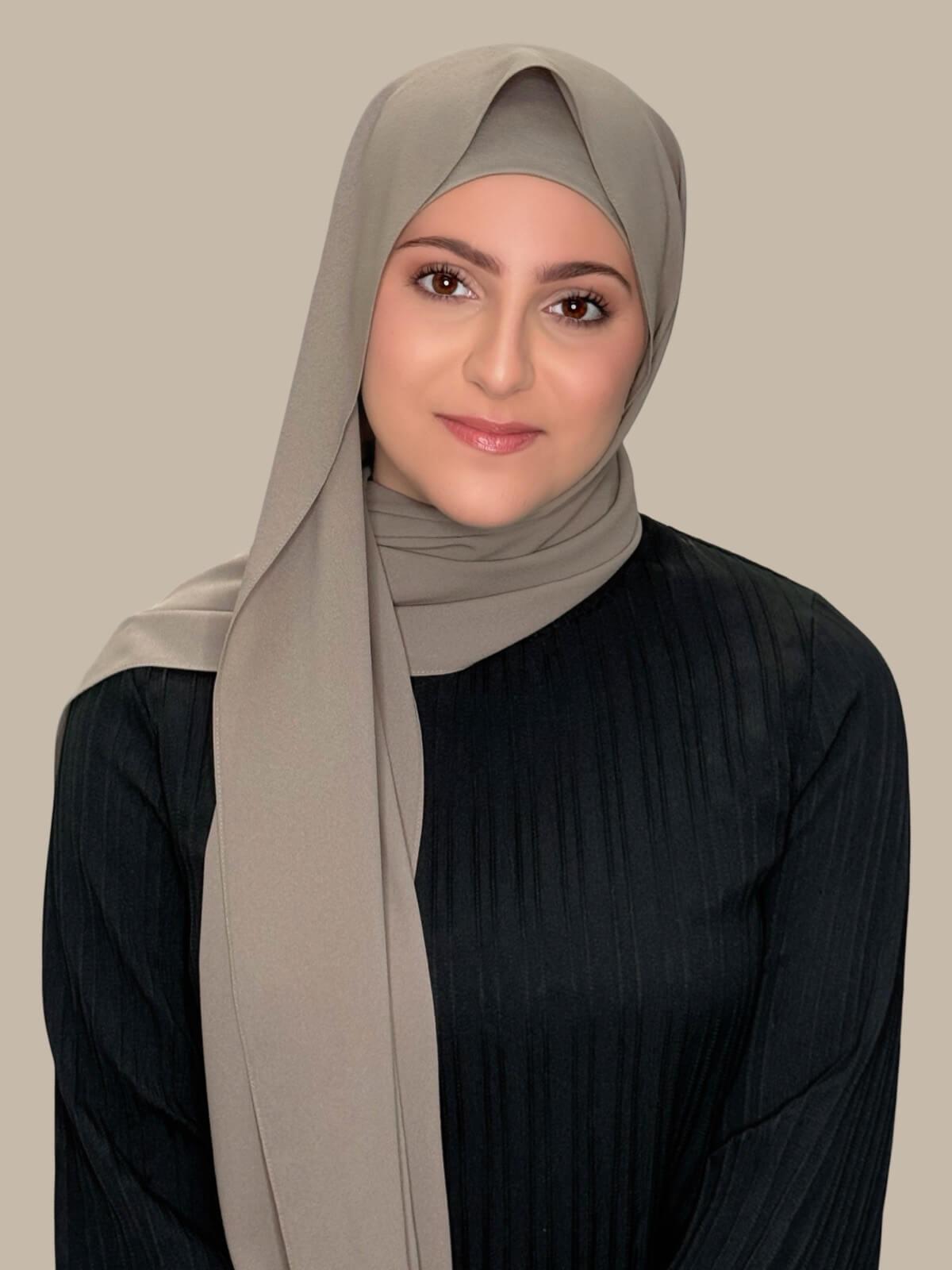 Modish Girl Matching Chiffon Hijab Set-Truffle