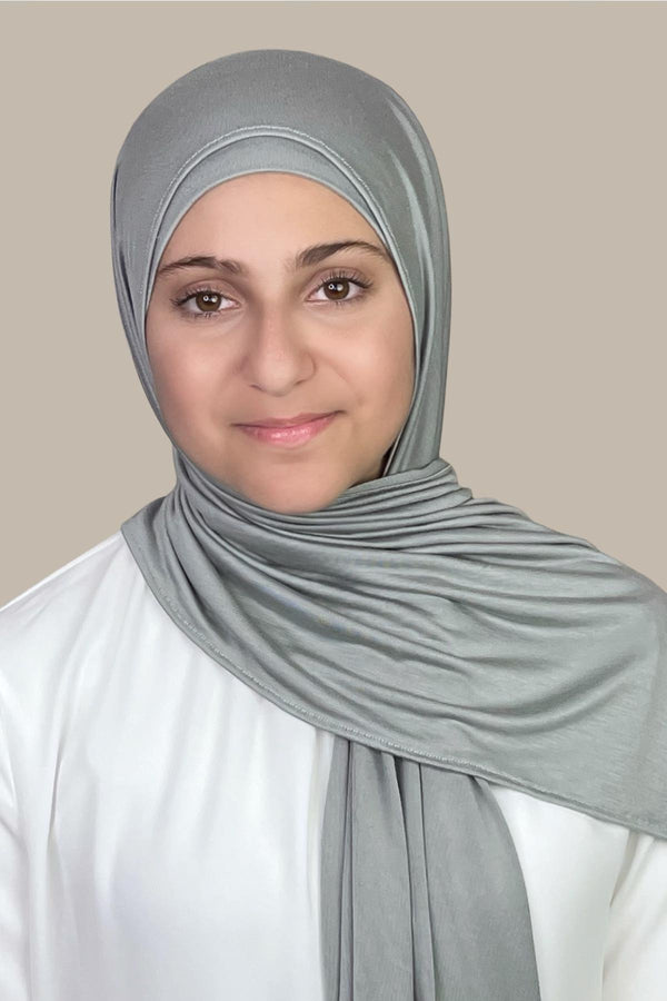 Modish Girl Premium Jersey Hijab-Stone Green