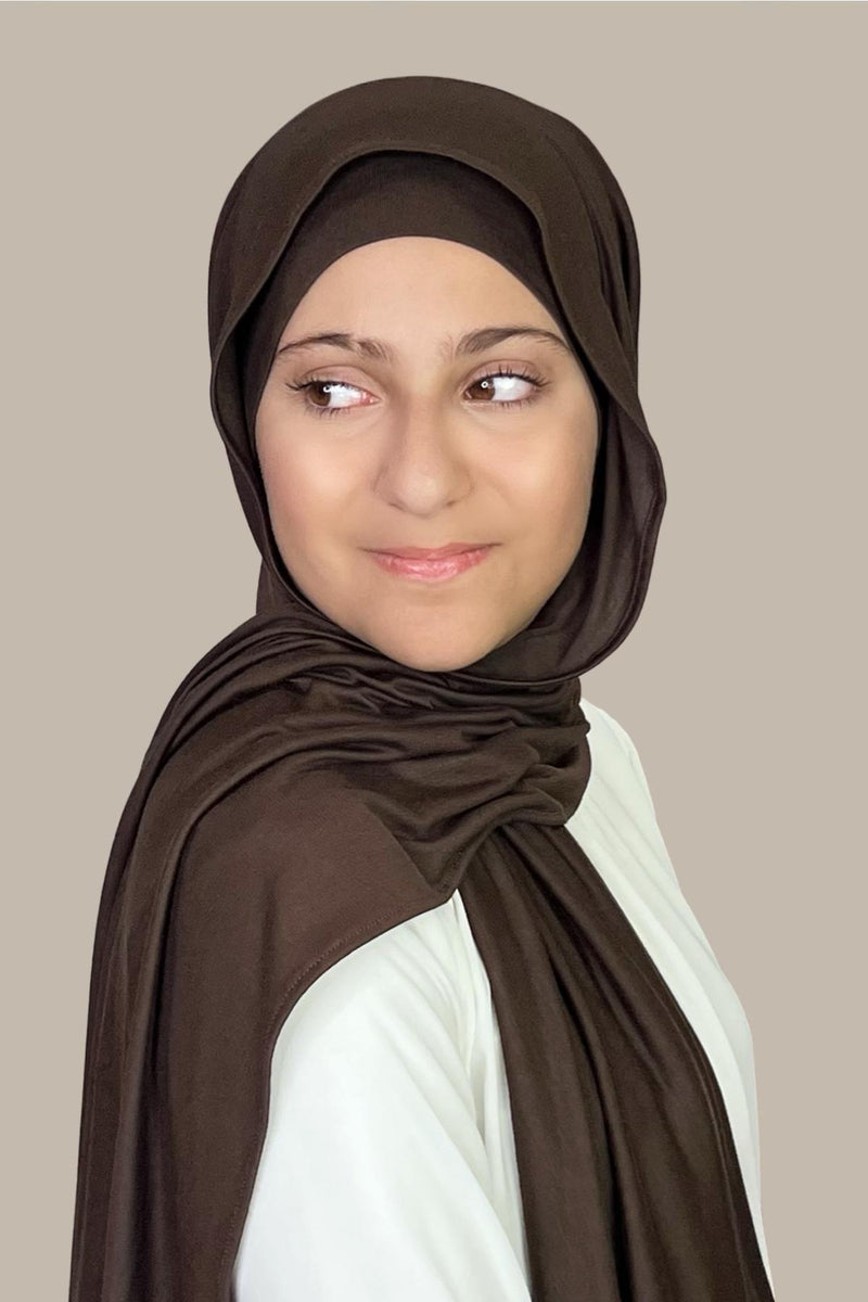 Modish Girl Premium Jersey Hijab-Chocolate Brown