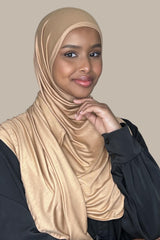 Instant Premium Jersey Hijab-Honey