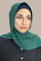 Luxury Chiffon Hijab-Forrest Green