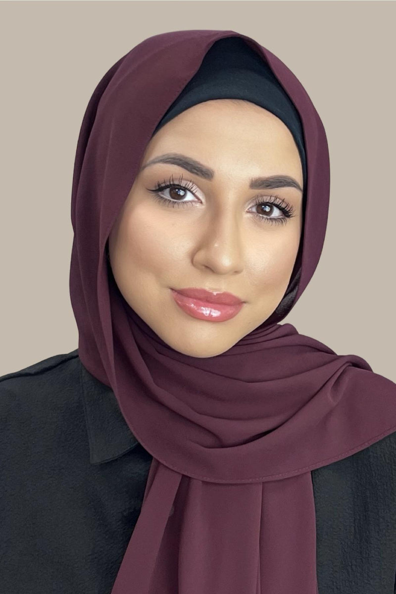 Classic Chiffon Hijab-Dark Mullberry