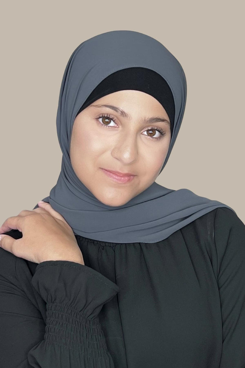 Modish Girl Luxury Chiffon Hijab-Pebble Grey