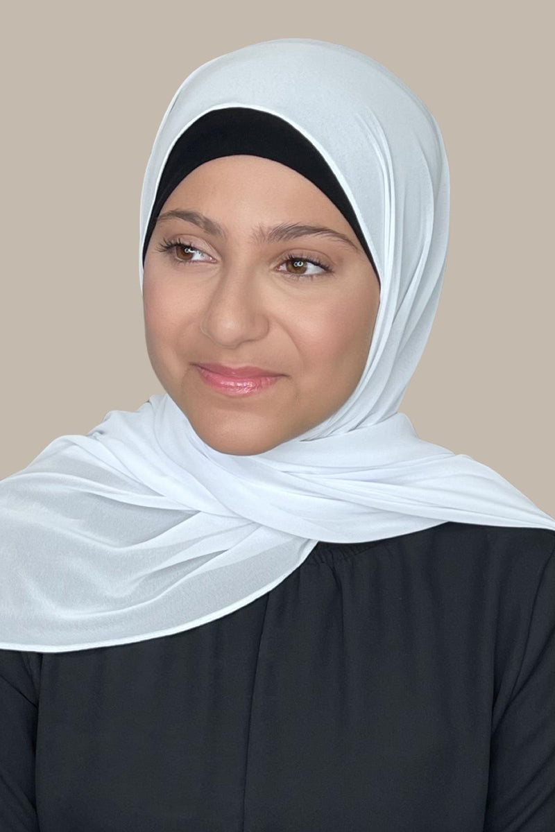 Modish Girl Luxury Chiffon Hijab-Milk White