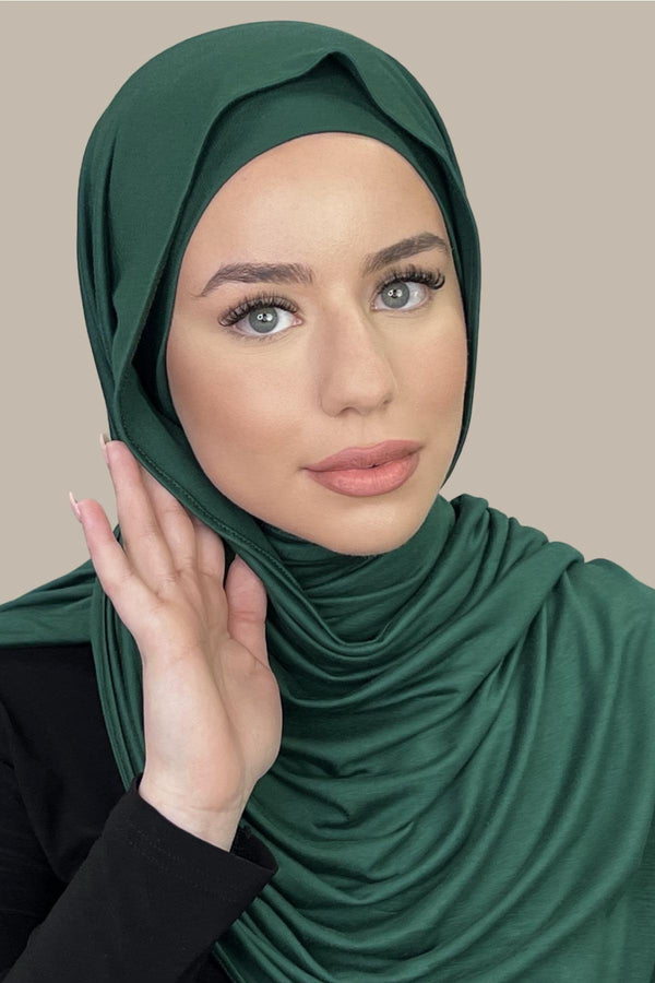Premium Jersey Hijab-Forrest Green