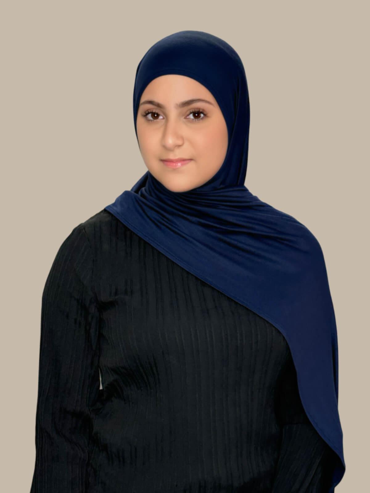 Modish Girl Pre-Sewn Jersey Hijab-Navy
