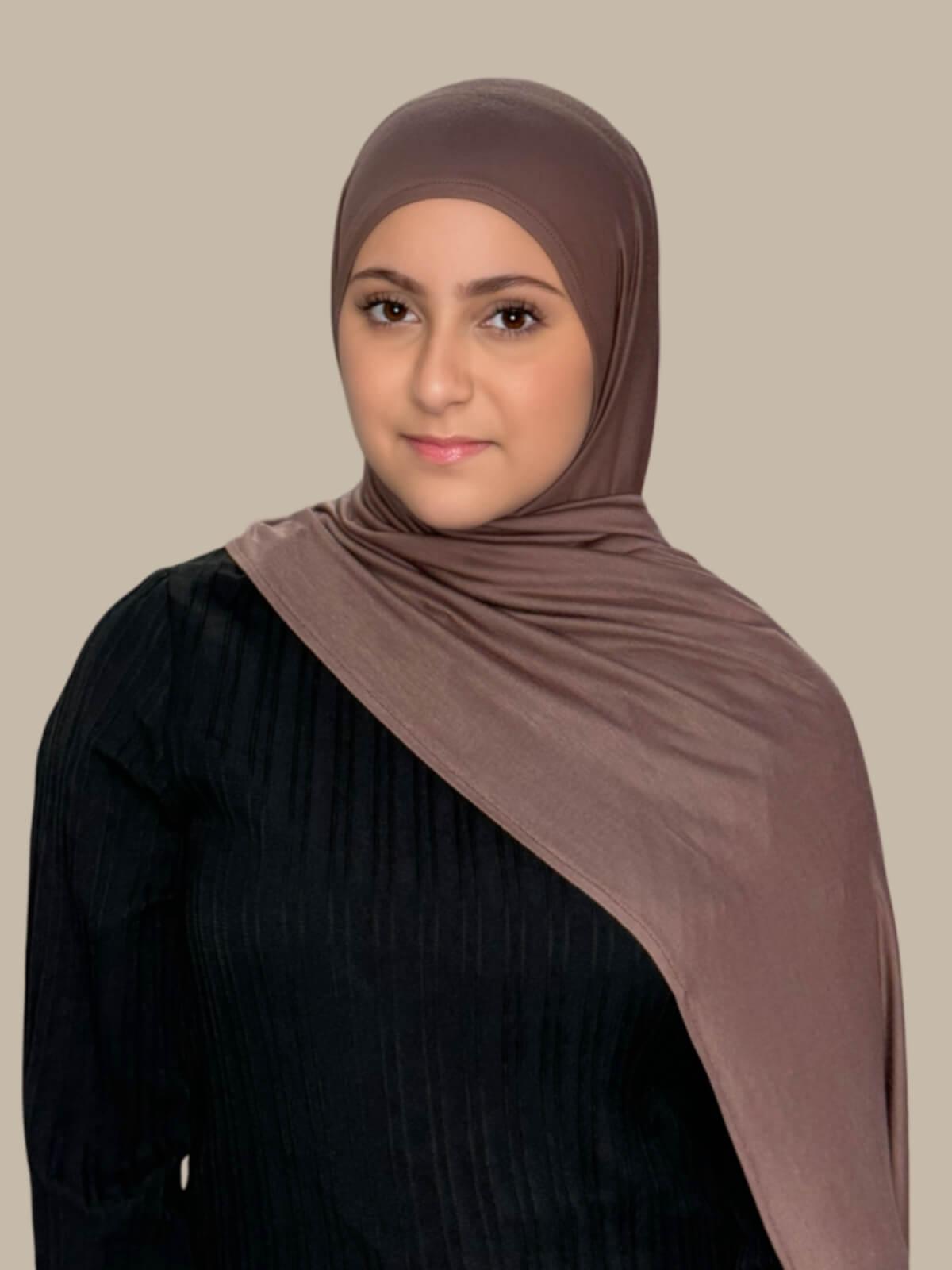 Modish Girl Pre-Sewn Jersey Hijab-Mocha Brown