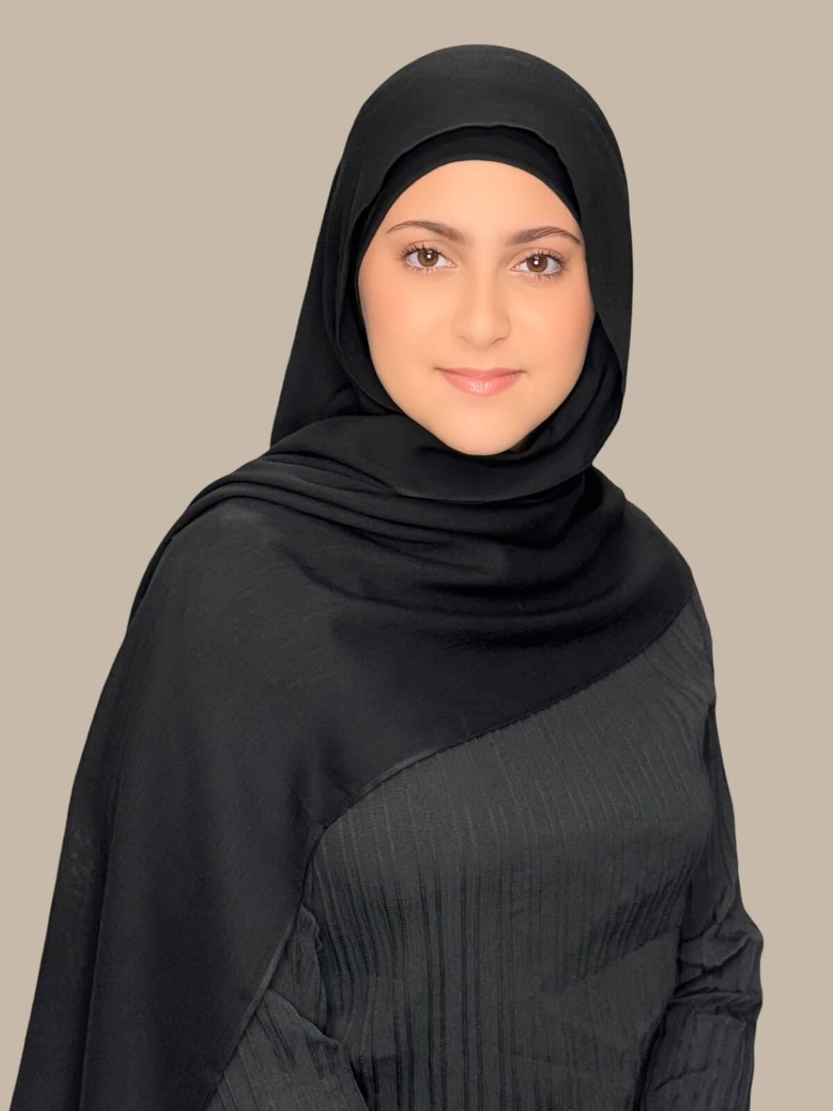 Modish Girl Cotton Modal Hijab-Black