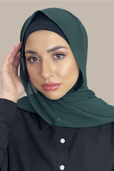 Classic Chiffon Hijab-Dark Green