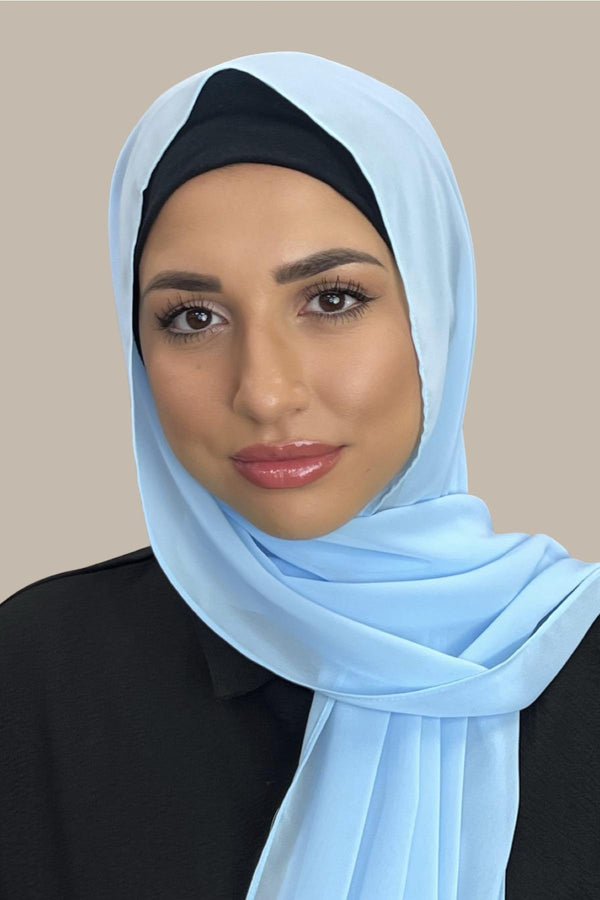Luxury Chiffon Hijab-Baby Blue
