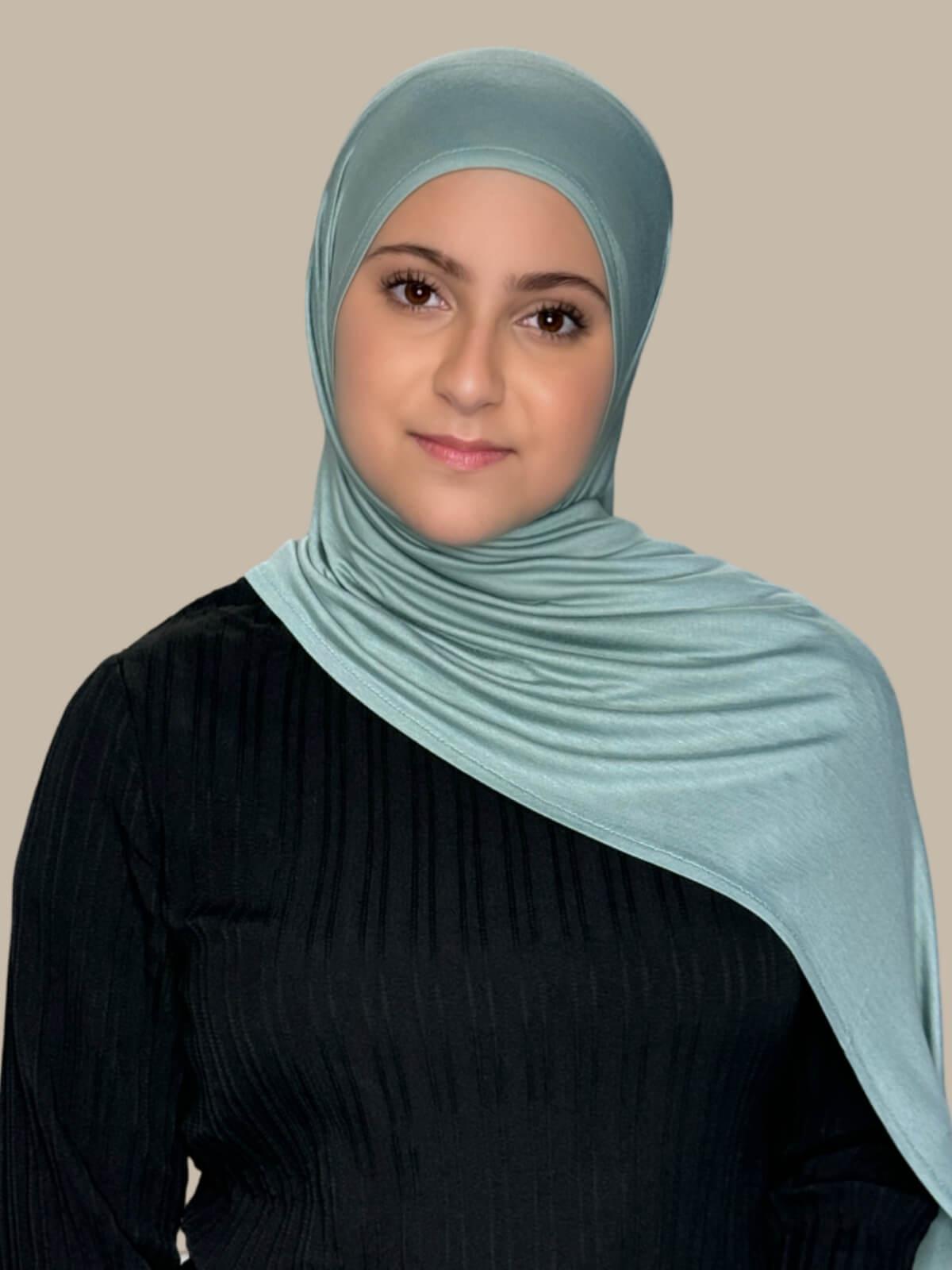 Modish Girl Pre-Sewn Jersey hijab-Pale Cyan