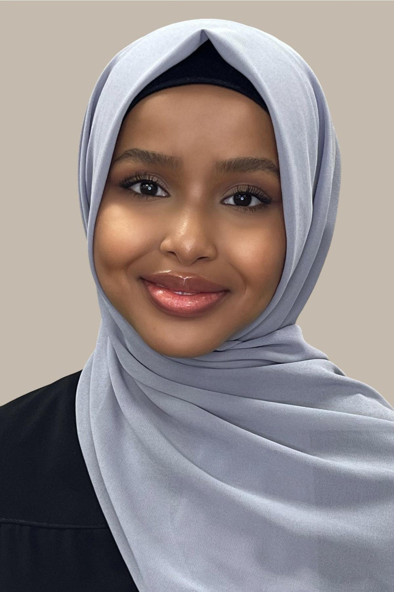 Classic Chiffon Hijab-Slate Grey