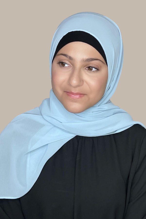 Modish Girl Luxury Chiffon Hijab-Powder Blue