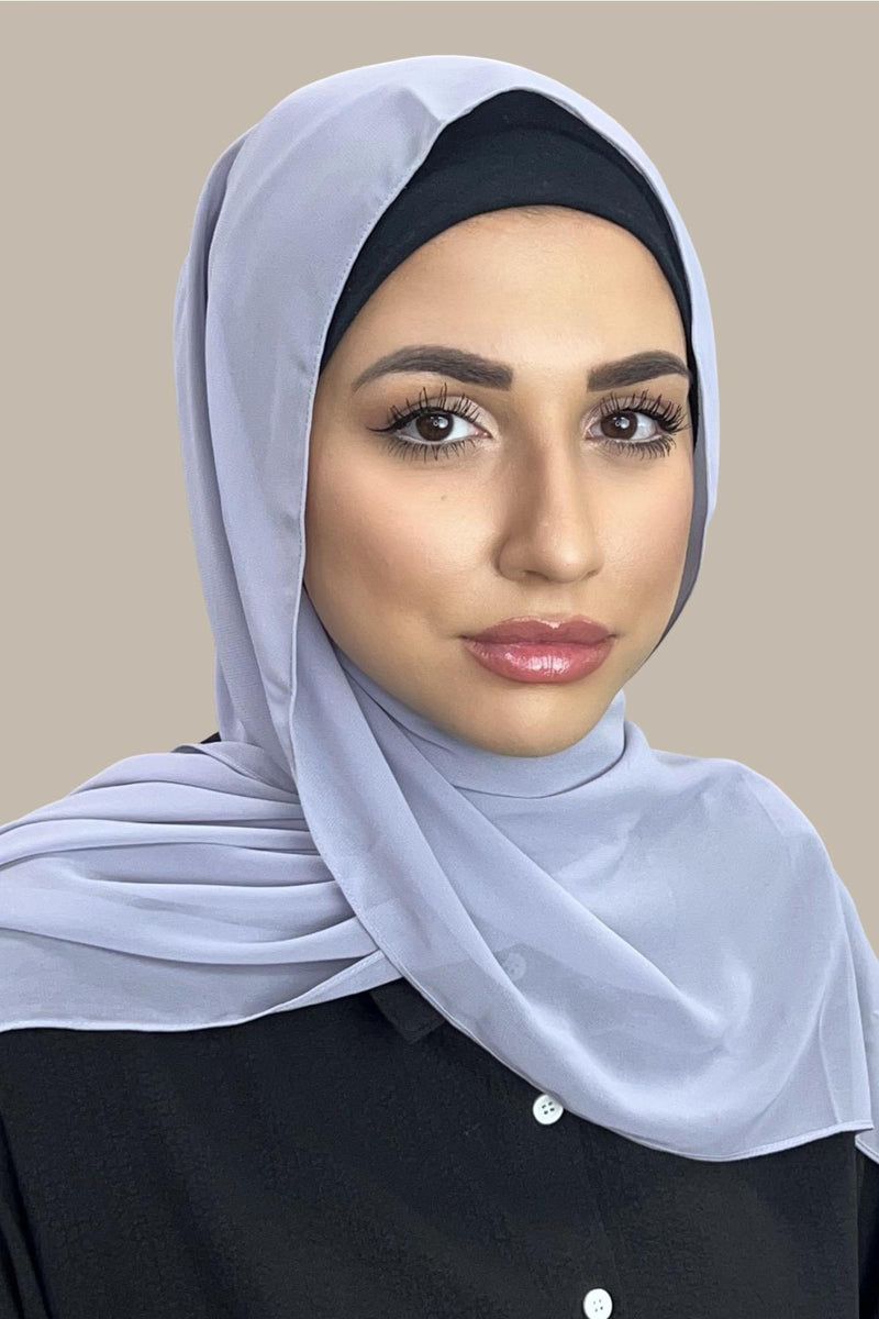 Luxury Chiffon Hijab-Pewter Grey