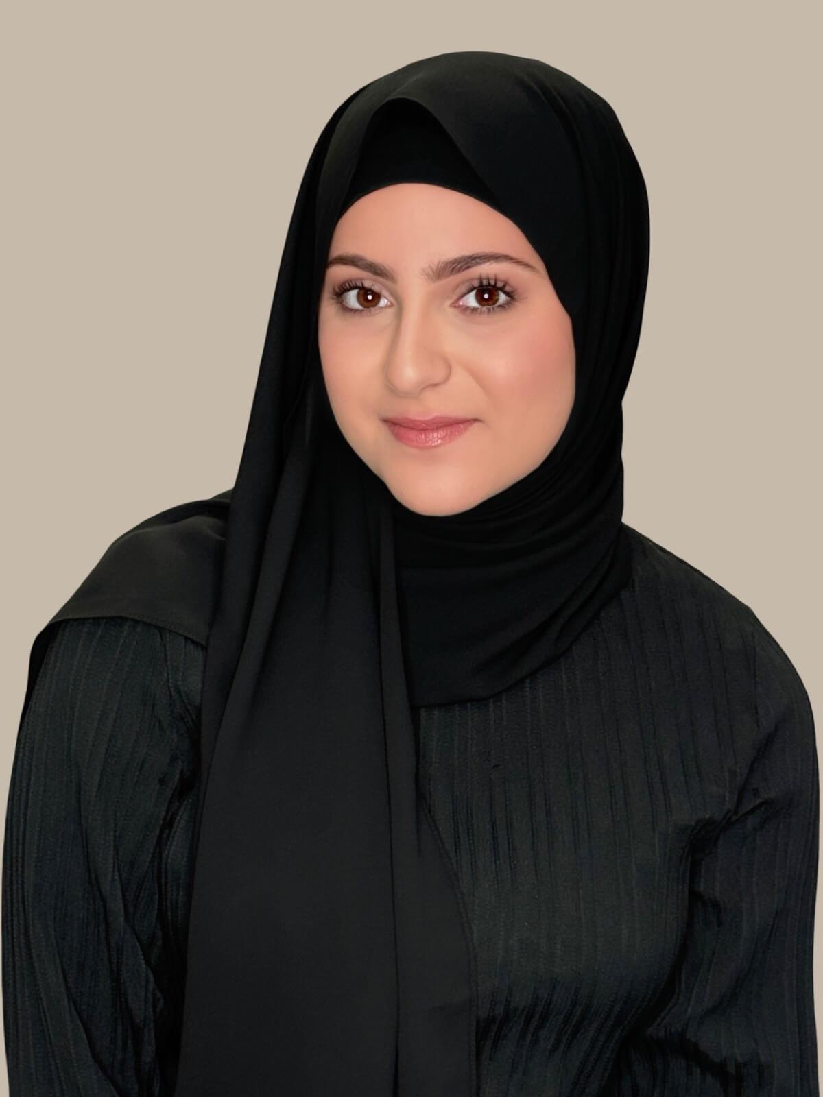 Modish Girl Matching Chiffon Hijab Set-Black