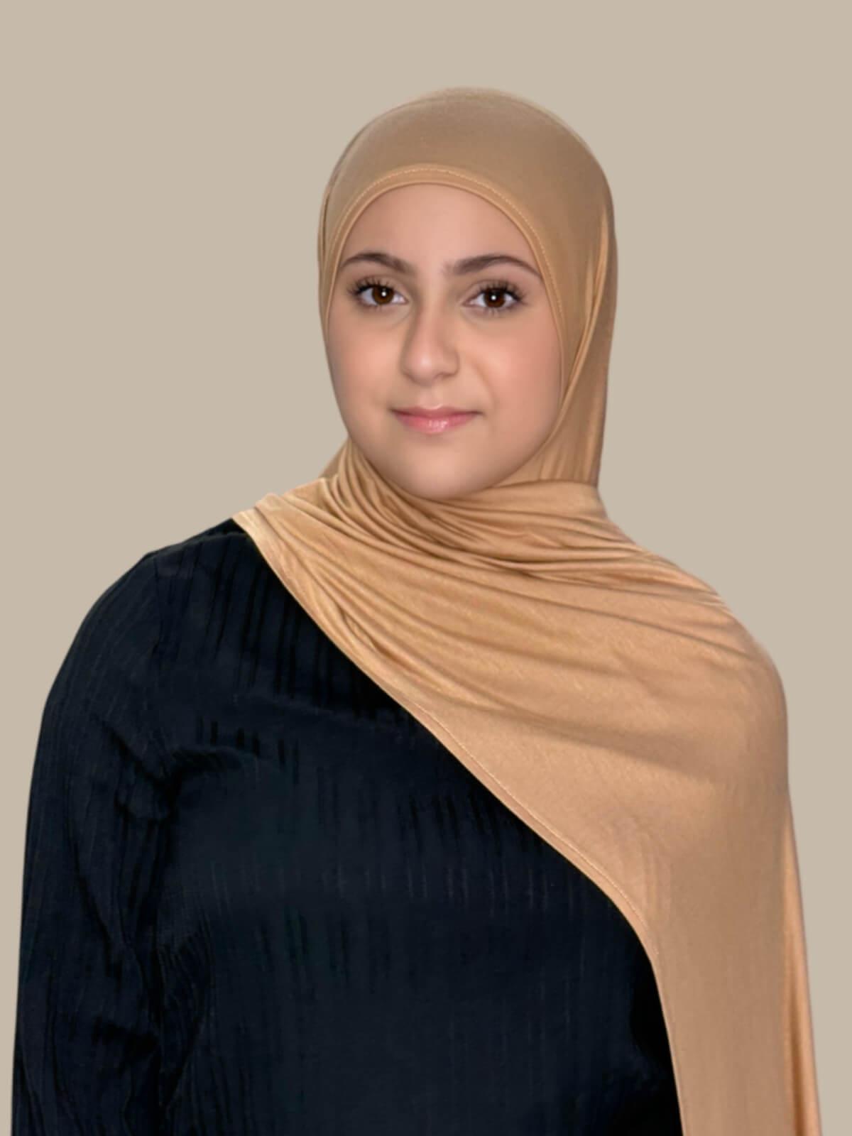 Modish Girl Pre-Sewn Jersey Hijab-Honey