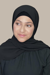 Modish Girl Luxury Chiffon Hijab-Black