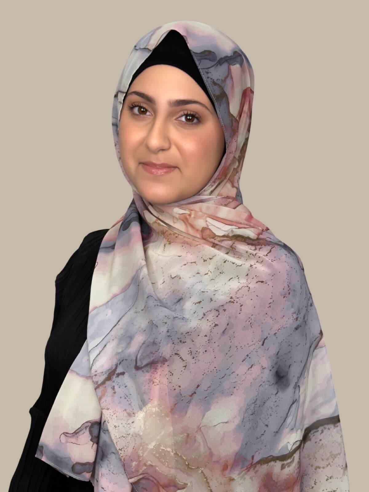 Modish Girl Printed Chiffon Hijab-Blush Quartz