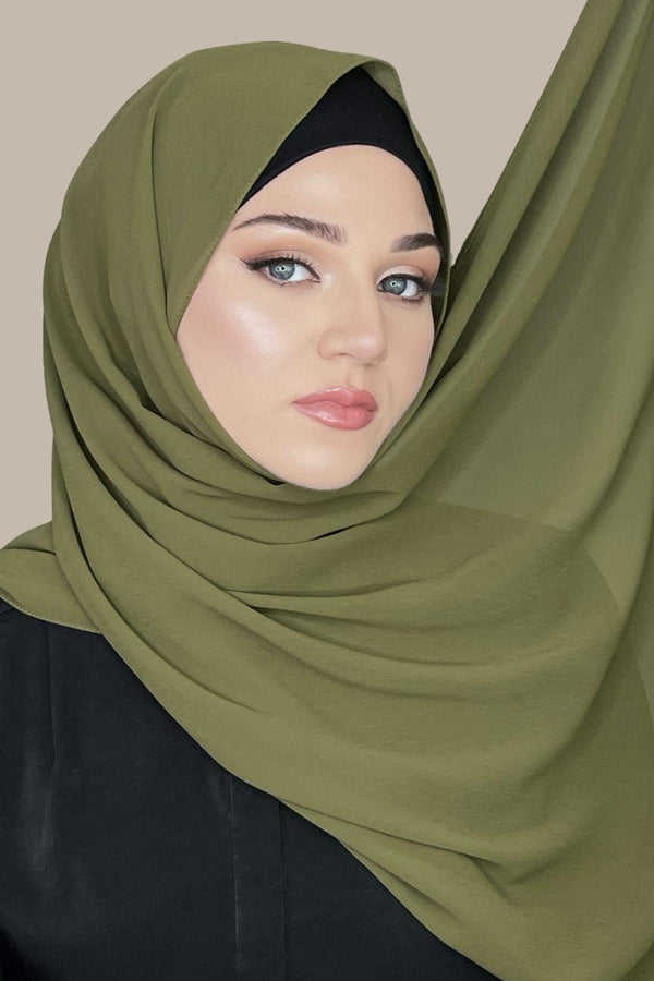 Classic Chiffon Hijab-Olive
