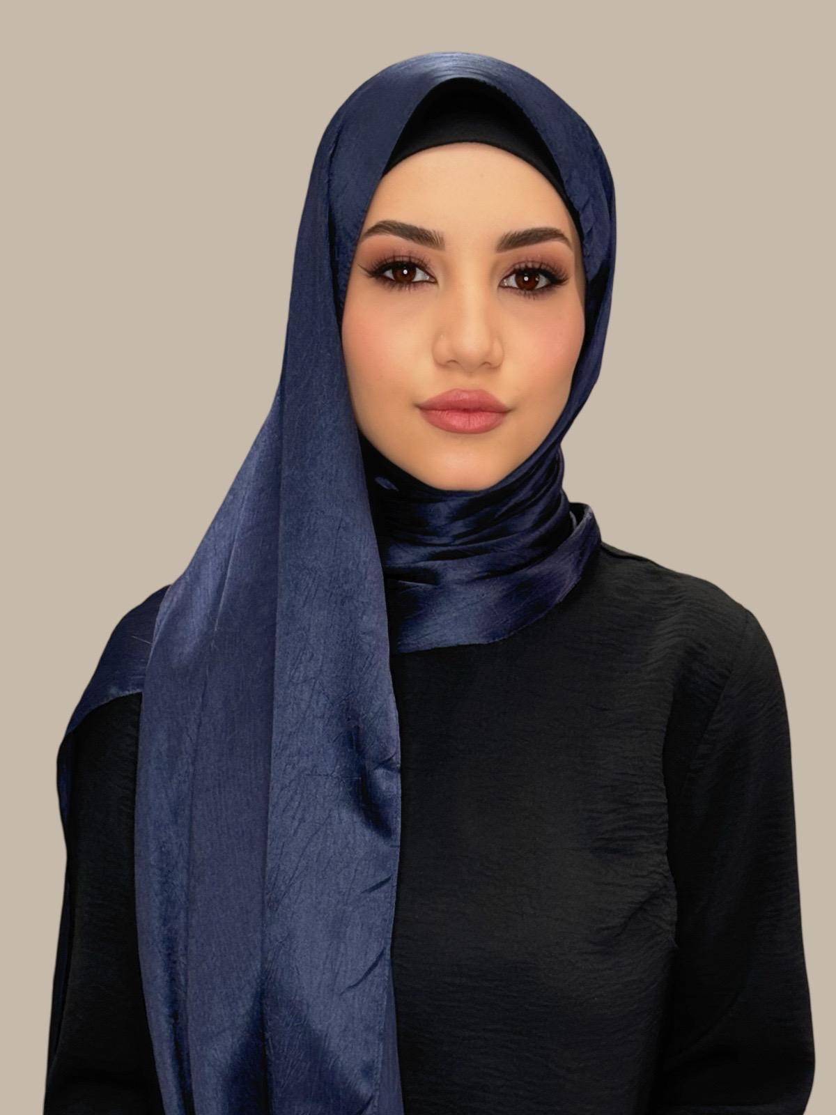 Classic Satin Hijab-Navy