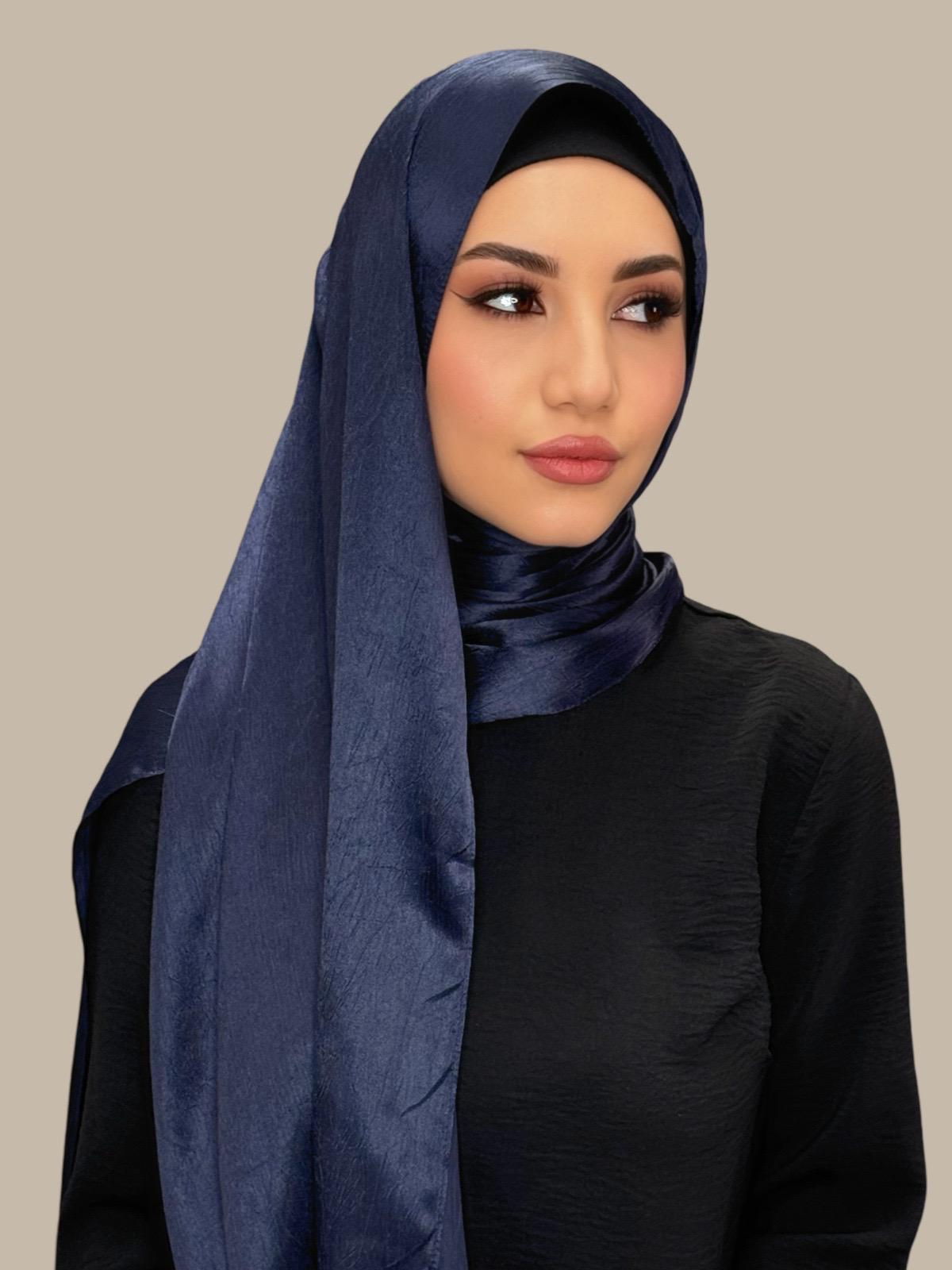 Classic Satin Hijab-Navy