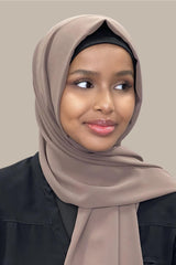 Luxury Chiffon Hijab-Chestnut Brown