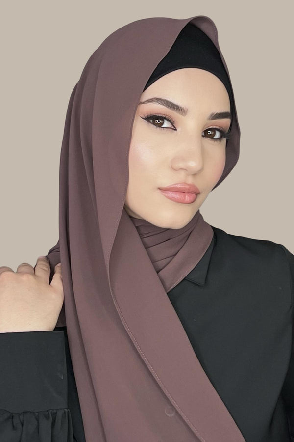 Classic Chiffon Hijab-Mocha Brown