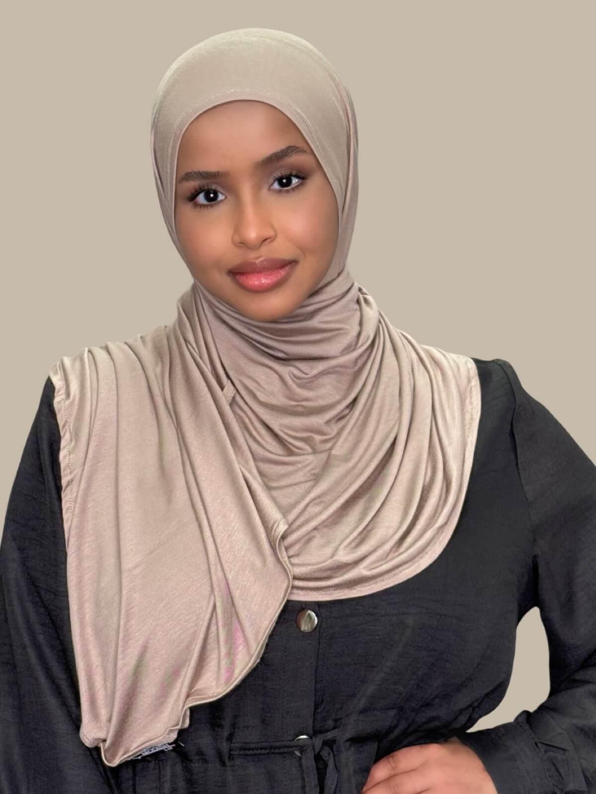 Pre-Sewn Jersey Hijab-Desert