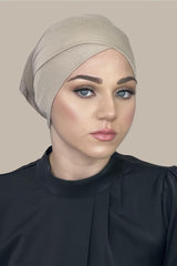 Premium Jersey Cross Front Underscarf-Vanilla